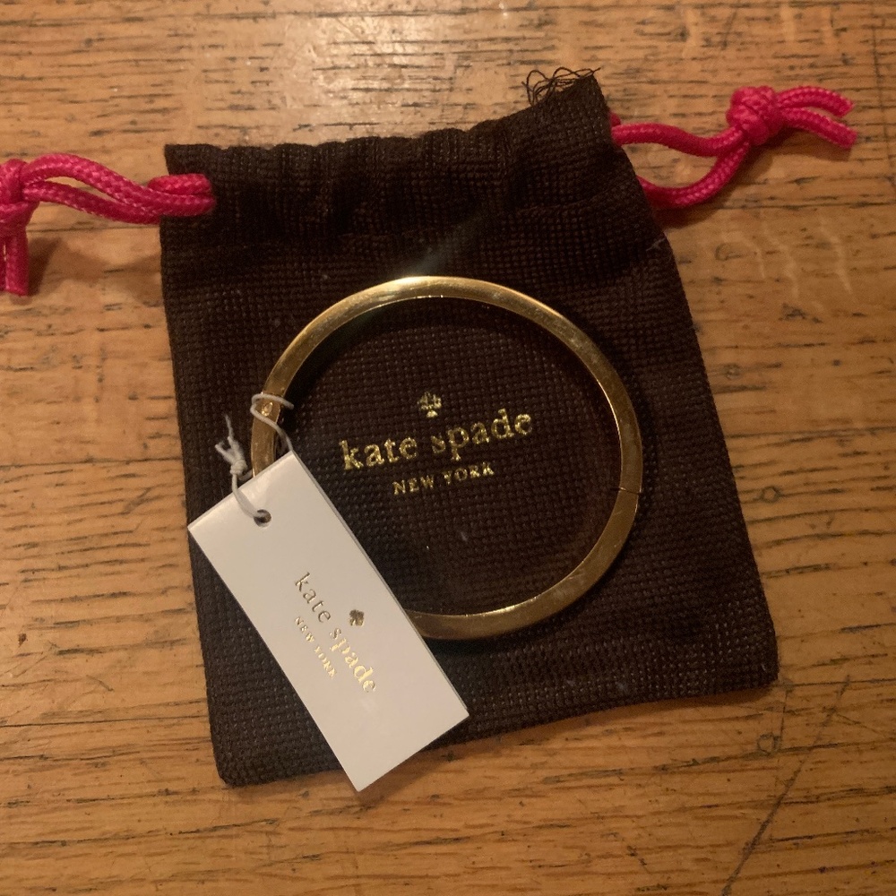 Bracelet by Kate Spade “IDIOM BANGLE” white + gold, one size